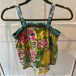 Size 10 Matilda Jane Green Floral Kids Tank Top